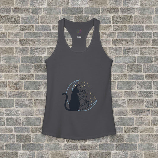 Lunar Cat and Crystals Racerback Tank