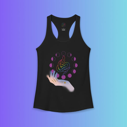 Mystical Celestial Snake and Moon Racerback Tank