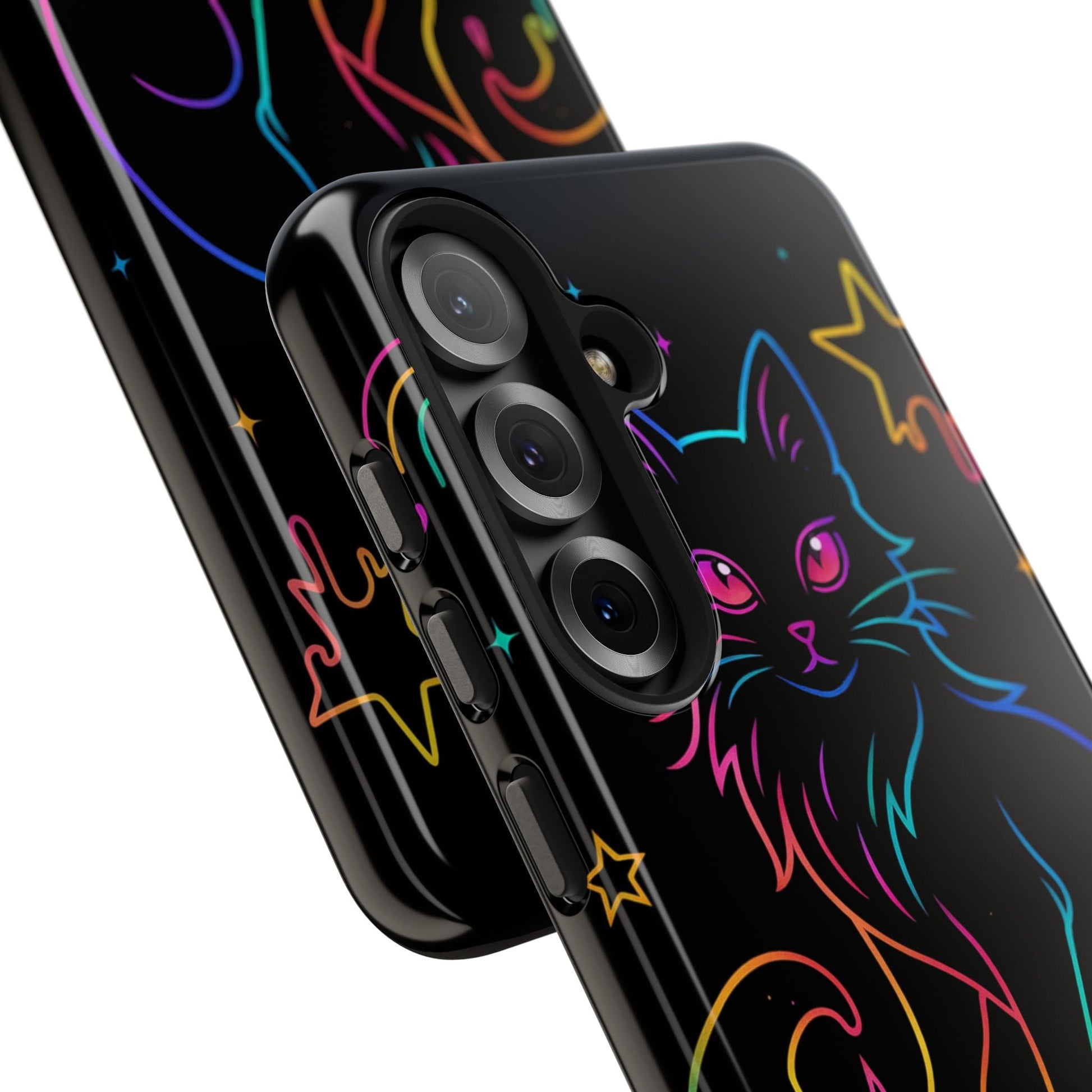 Neon Drip Cat Phone Case | Tough Phone Case | Samsung Galaxy S24 - S25 | iPhone 16 - 17 Printify