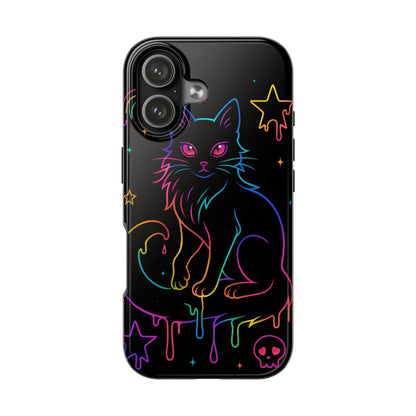 Neon Drip Cat Phone Case | Tough Phone Case | Samsung Galaxy S24 - S25 | iPhone 16 - 17 Printify