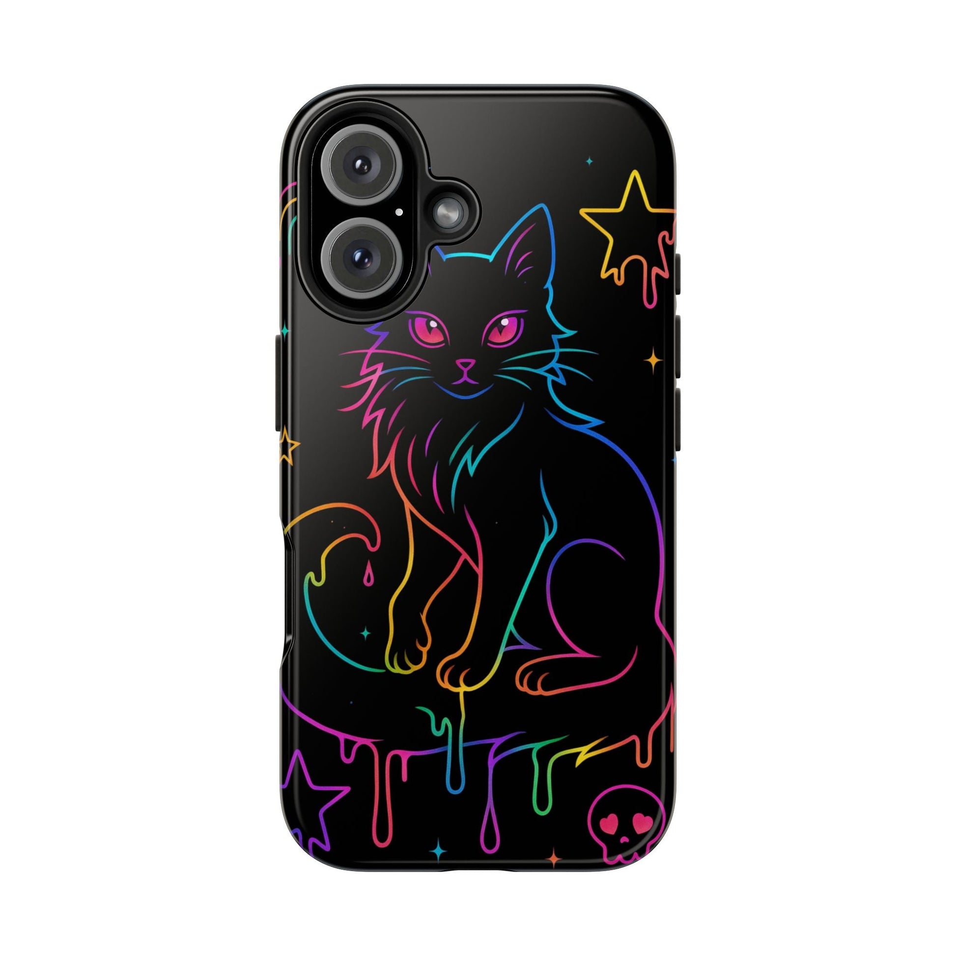 Neon Drip Cat Phone Case | Tough Phone Case | Samsung Galaxy S24 - S25 | iPhone 16 - 17 Printify