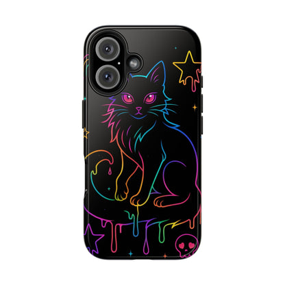 Neon Drip Cat Phone Case | Tough Phone Case | Samsung Galaxy S24 - S25 | iPhone 16 - 17 Printify