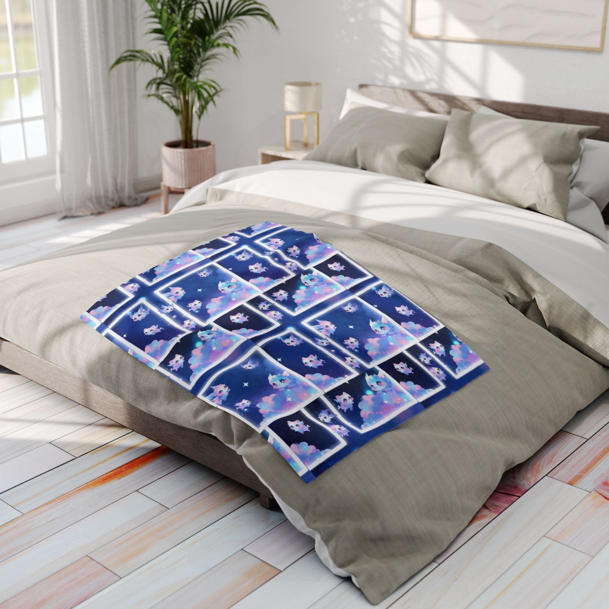 Cloud Kitty Sprites, Arctic Fleece Blanket Printify