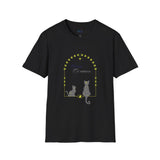 Cosmic Guardian T-Shirt — Mystical Cat Moon Phase Tee