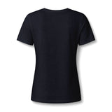 Crescent Moon & Lotus Graphic V-Neck Tee