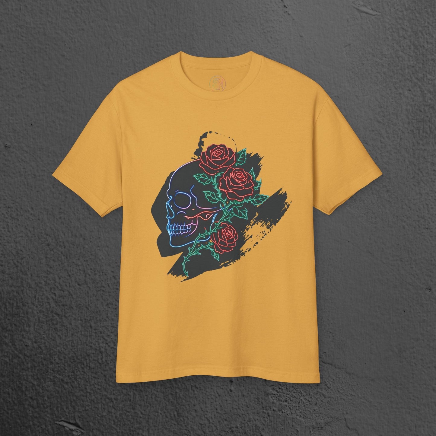 Skull & Roses Graphic Tee/ Gothic Floral Skull T‑Shirt Printify