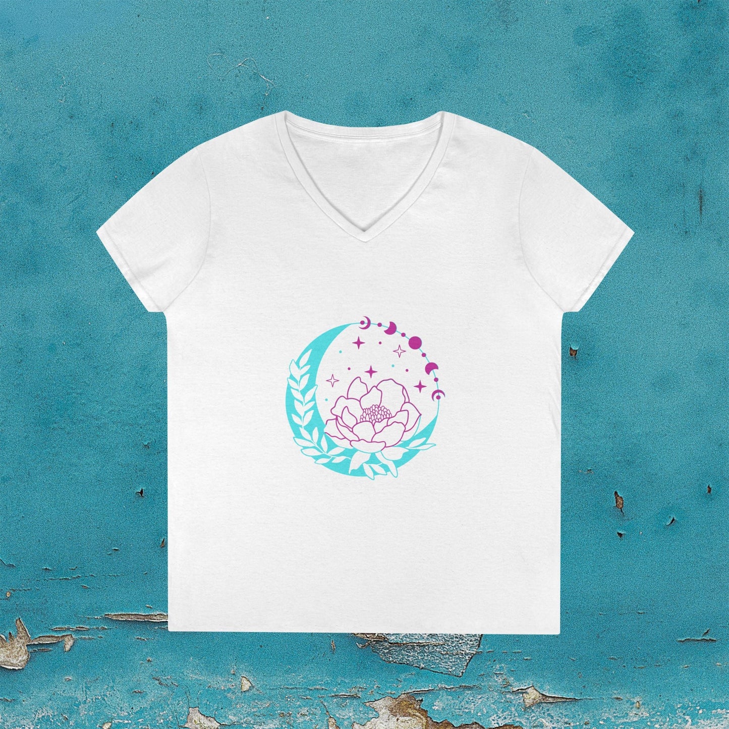 Lotus Moon V‑Neck T‑Shirt Printify