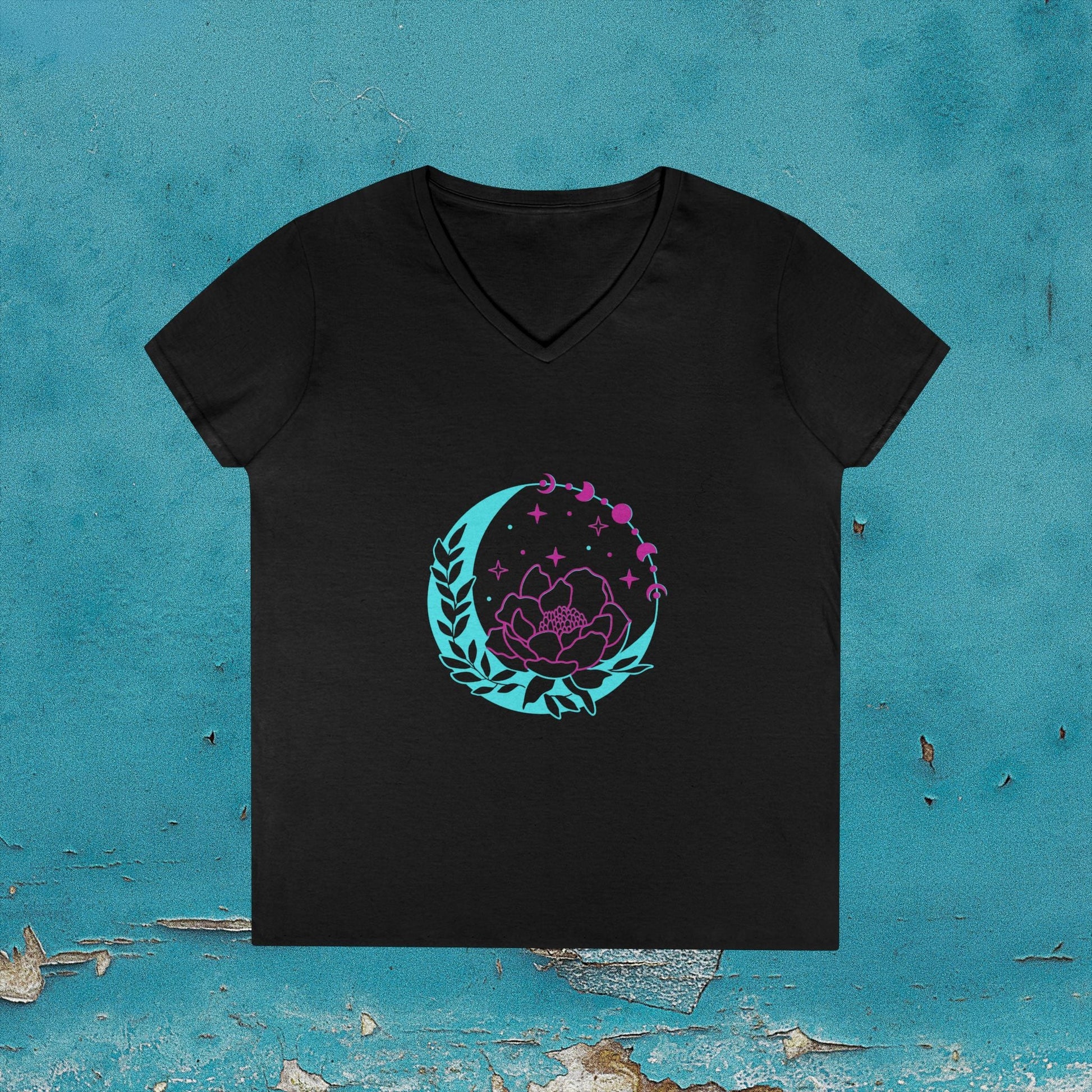 Lotus Moon V‑Neck T‑Shirt Printify