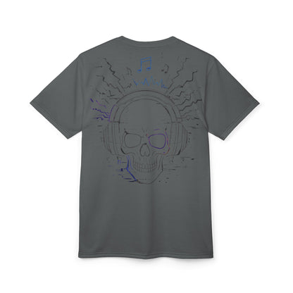 Skull Graphic Tee, Subtle Dark Grey Chest Print Printify