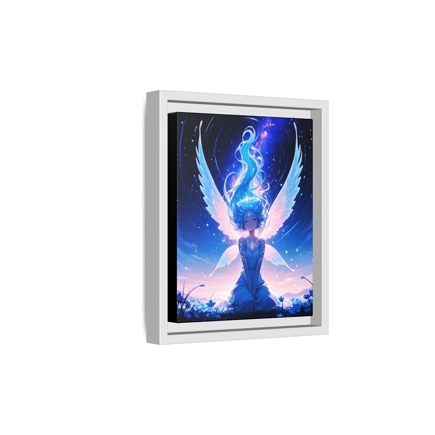 Blue Angel Fantasy Artwork framed canvas | Matte Canvas Printify