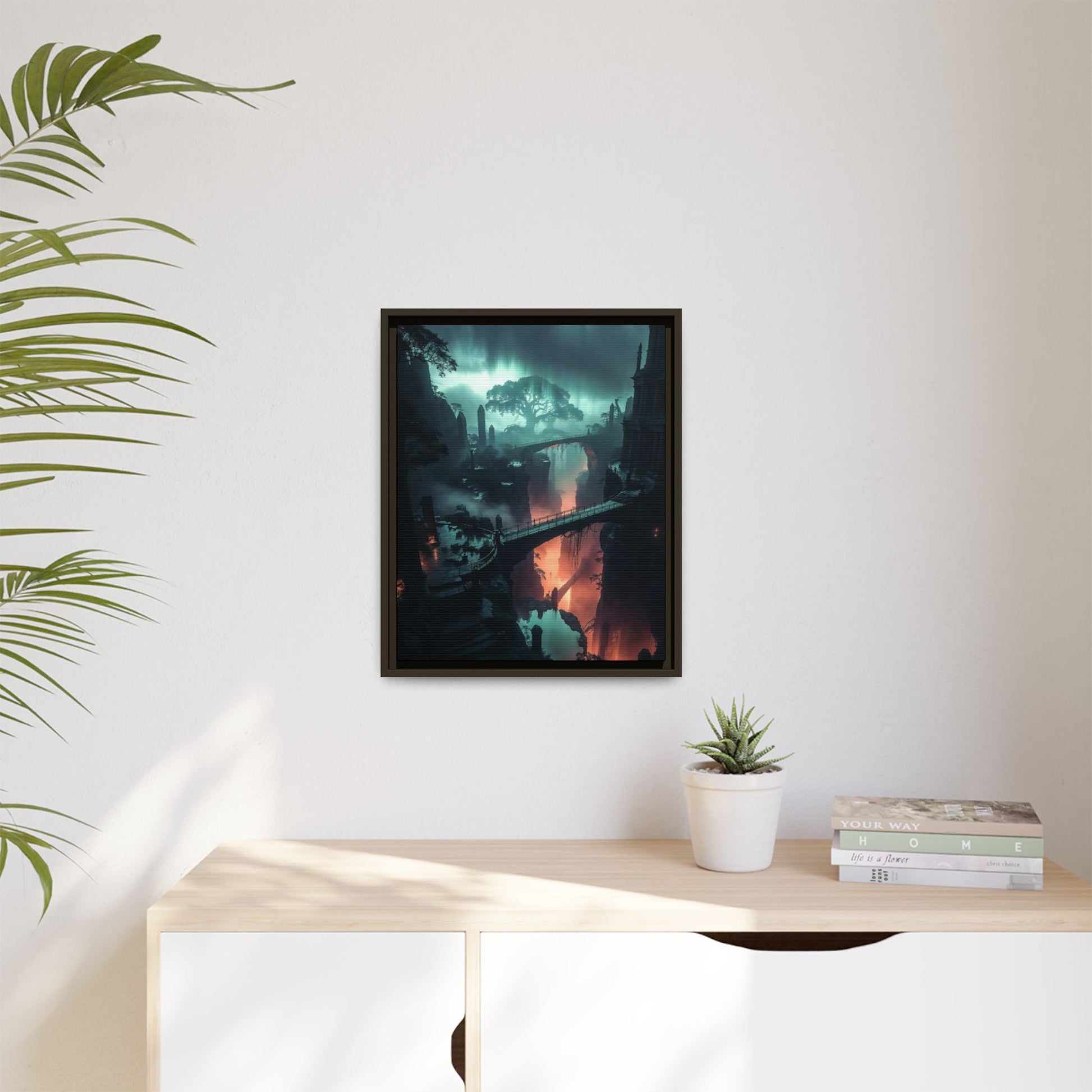 Mysterious Fantasy Canyon Matte Canvas Framed | Landscape Wall Art Printify