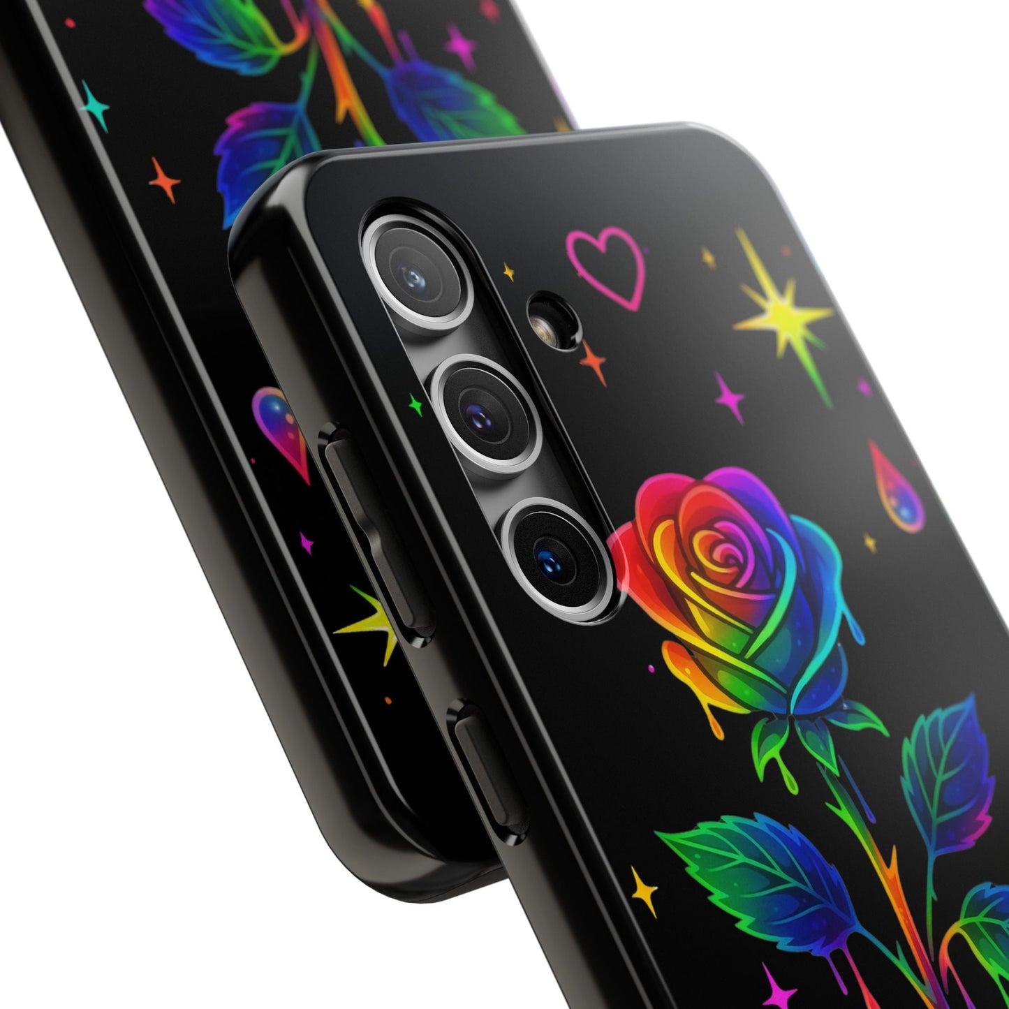 Rainbow Dripping Rose Phone Case | Tough Phone Cases Printify