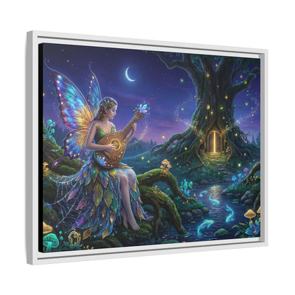 Fairy Musician Painting, Matte Canvas Framed Fantasy Wall Art Printify