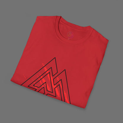 Valknut Rune T-Shirt, Distressed Norse Symbol Tee Printify