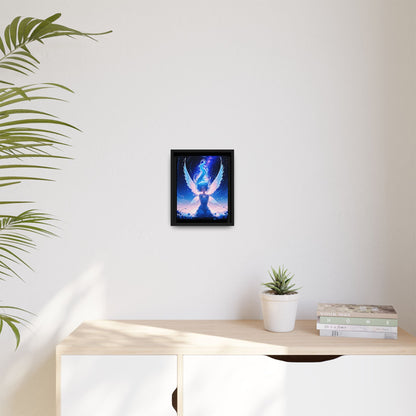 Blue Angel Fantasy Artwork framed canvas | Matte Canvas Printify
