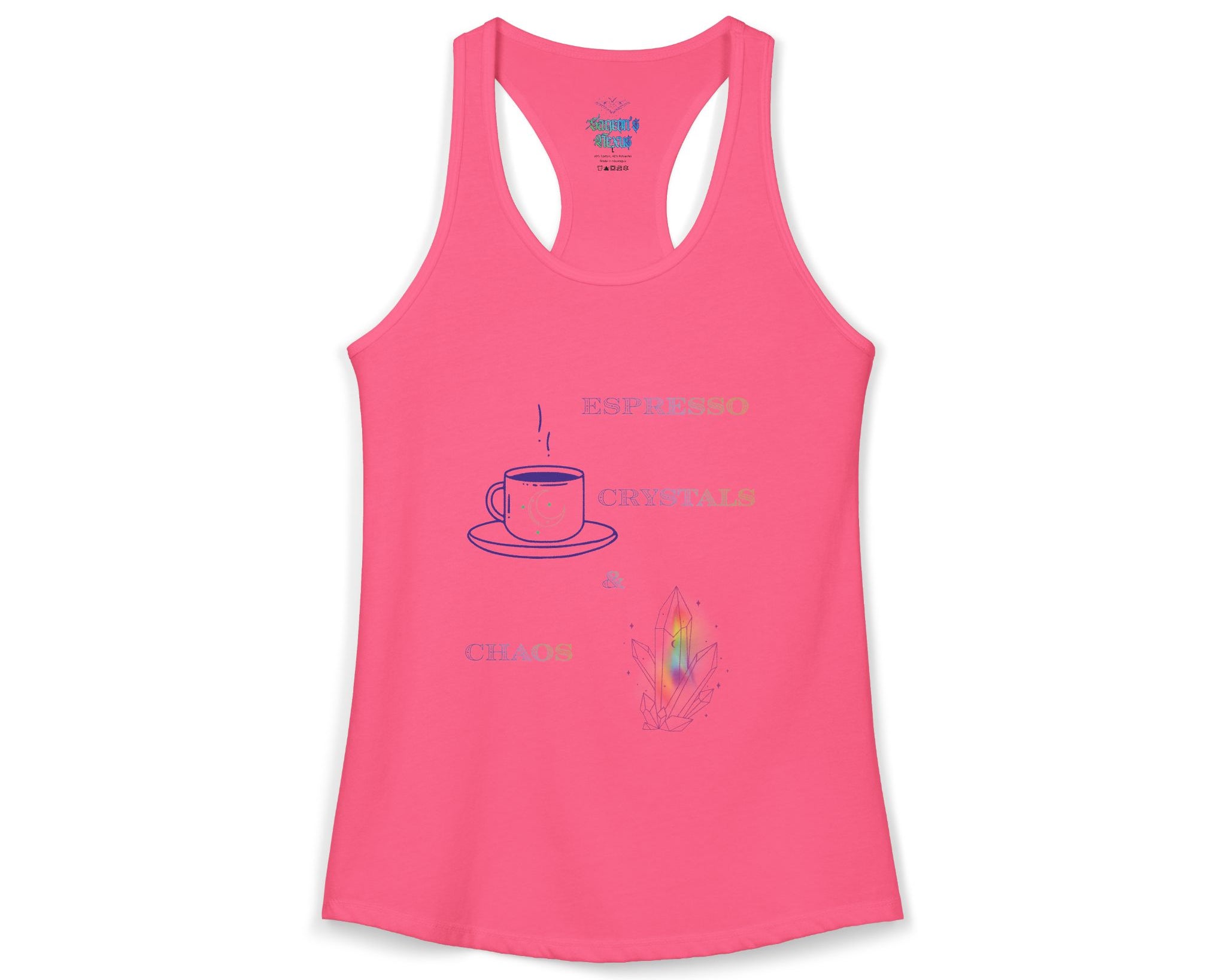 'Espresso, Crystal's and Chaos' Women's Ideal Racerback Tank