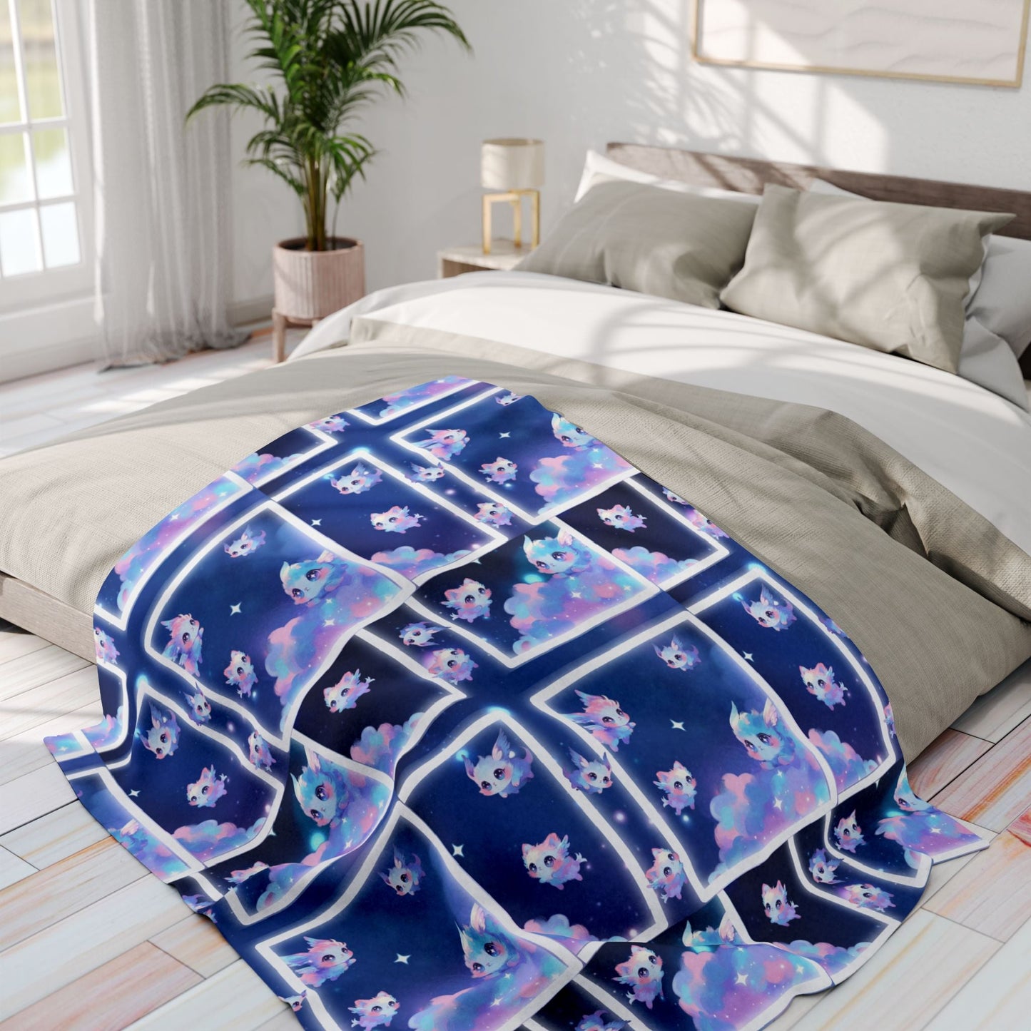 Cloud Kitty Sprites, Arctic Fleece Blanket Printify