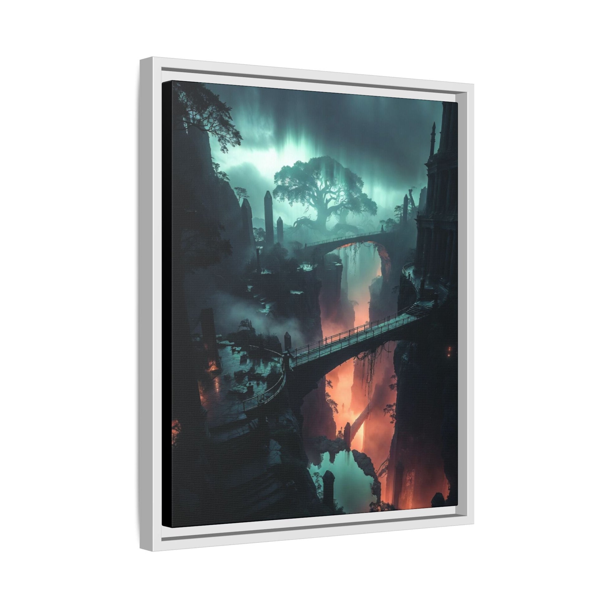 Mysterious Fantasy Canyon Matte Canvas Framed | Landscape Wall Art Printify