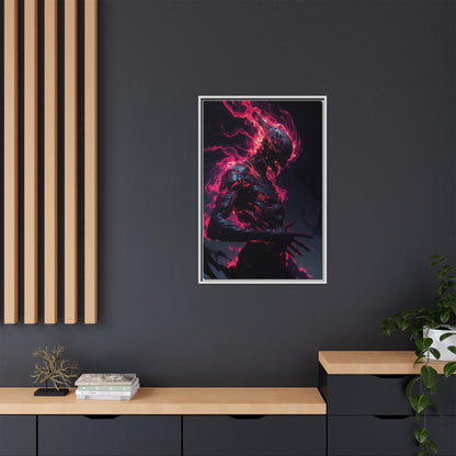 Flaming Shadow Creature Matte Canvas Printify