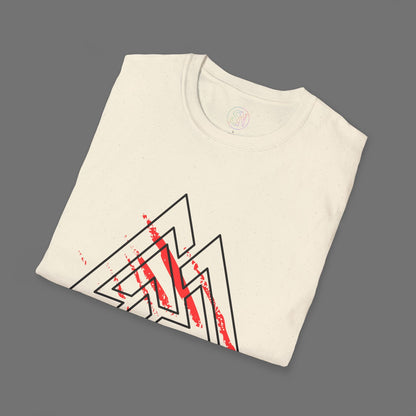 Valknut Rune T-Shirt, Distressed Norse Symbol Tee Printify