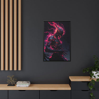 Flaming Shadow Creature Matte Canvas Printify