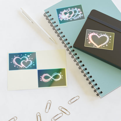 Neon Hearts Sticker Sheet Printify