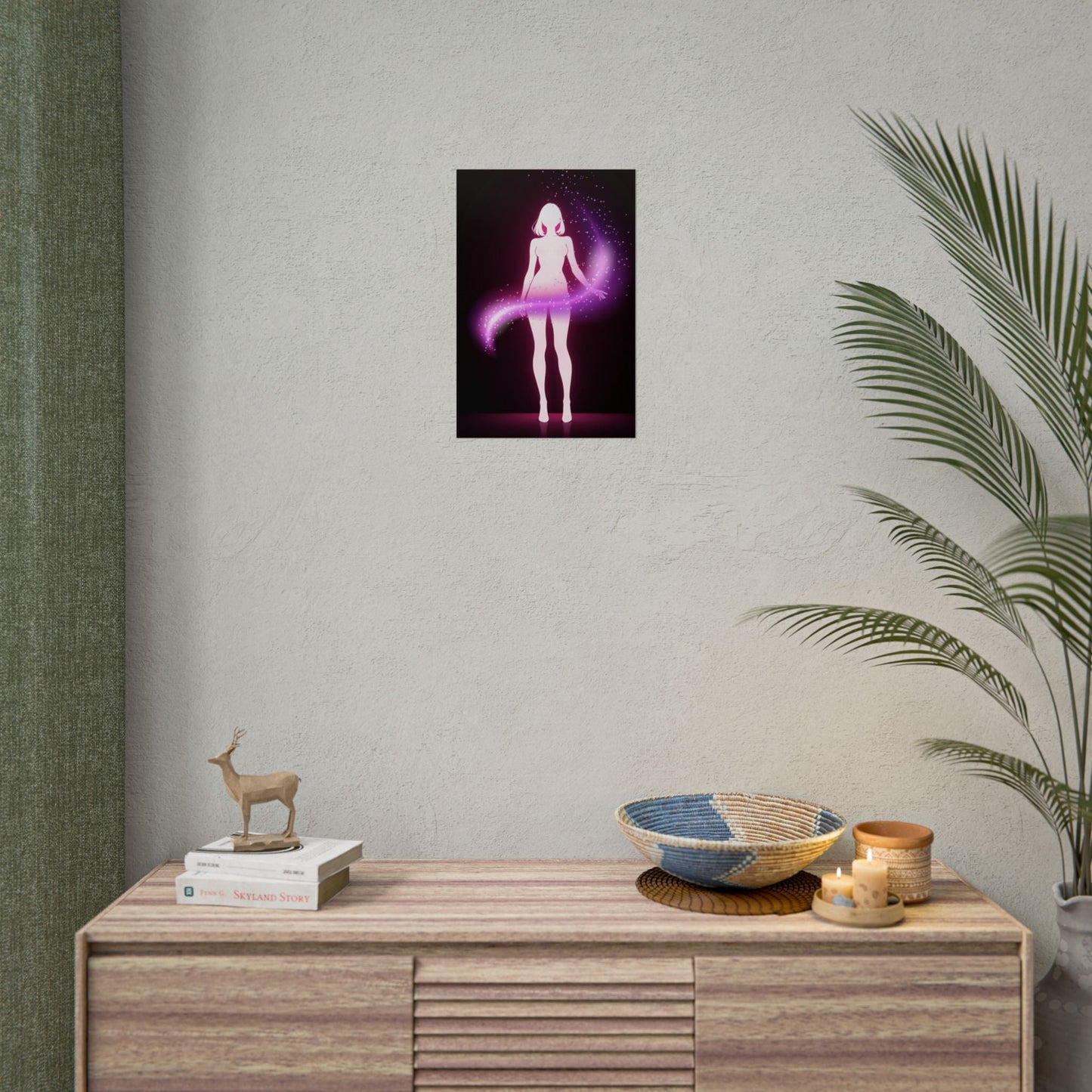 Magic Aura Poster — Pink Silhouette Fantasy Wall Art (Rolled Poster) Printify