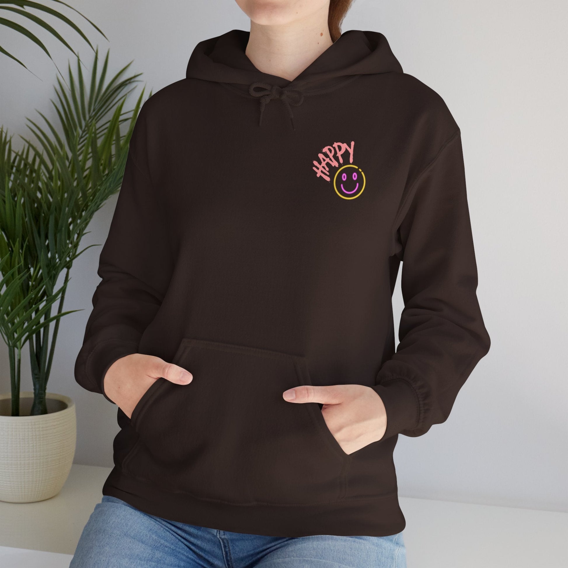 Neon Smiley Face Collage Hoodie Printify