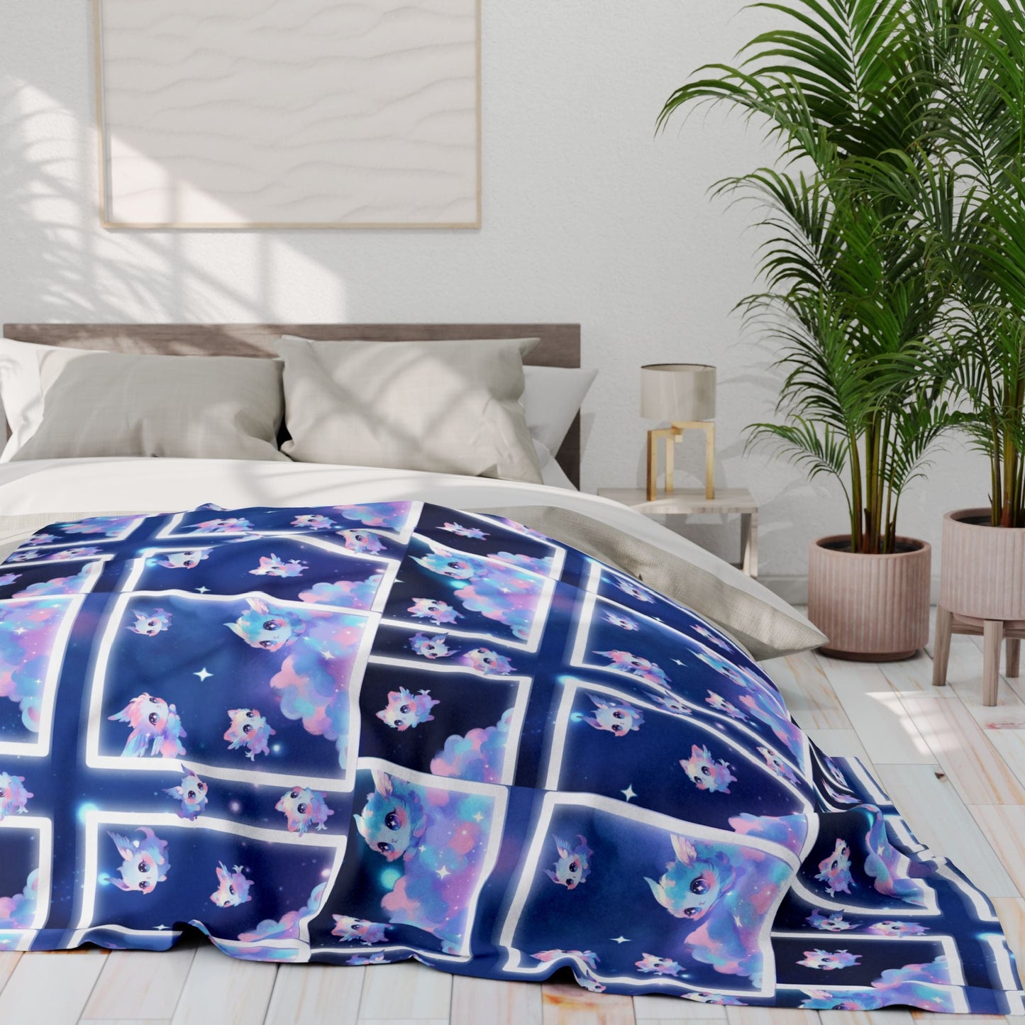 Cloud Kitty Sprites, Arctic Fleece Blanket Printify