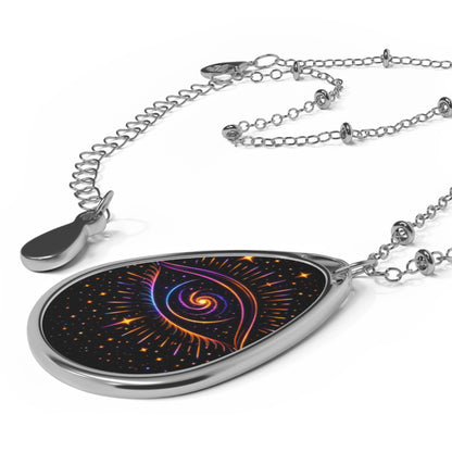 Infinite Cosmic Eye, Oval Necklace