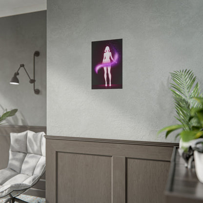 Magic Aura Poster — Pink Silhouette Fantasy Wall Art (Rolled Poster) Printify