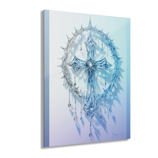 Ice Crystal Cross Acrylic, Dreamcatcher Wall Art