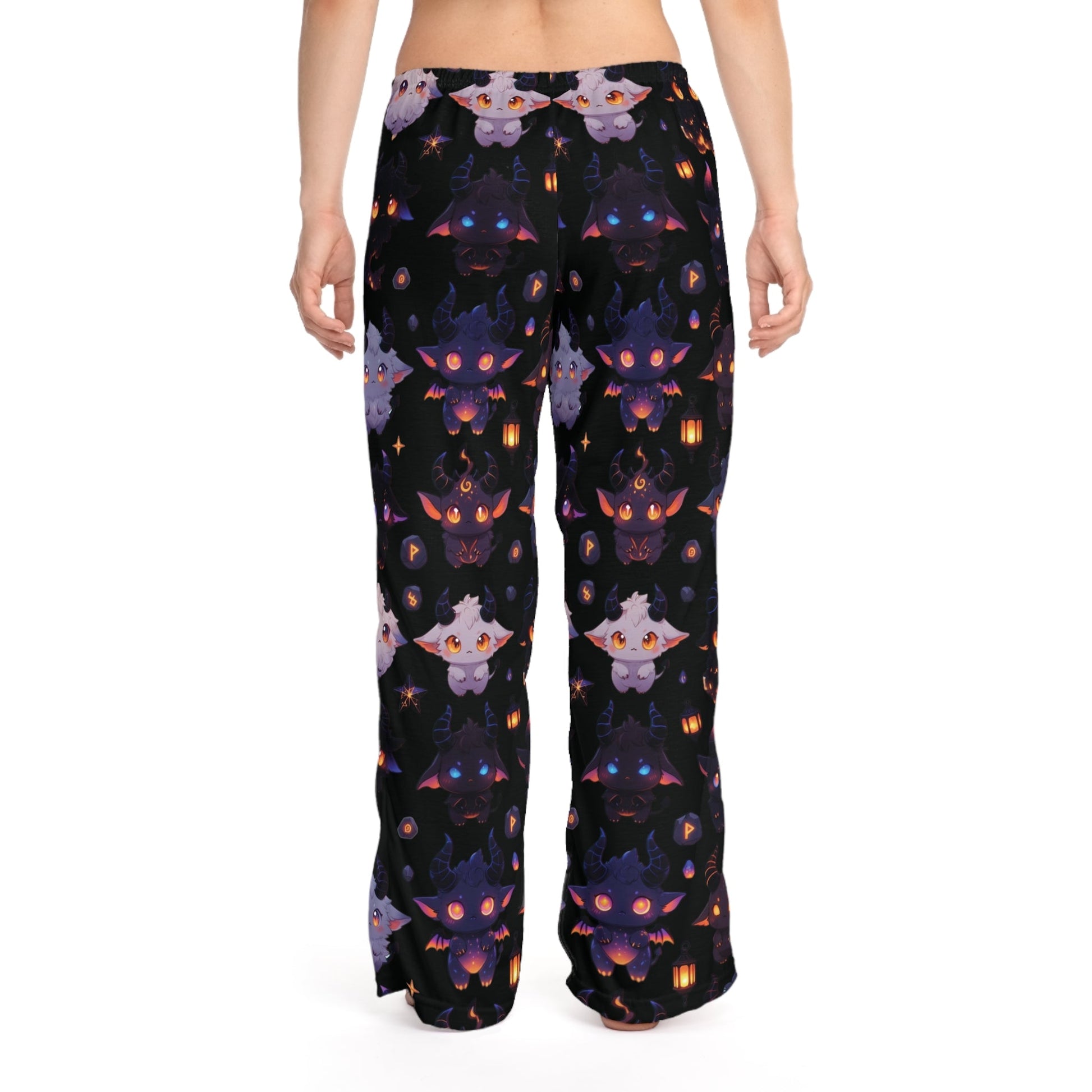 Spooky Kawaii Pajama Pants, Cute Spooky Critters All-Over-Print Sleepwear Printify