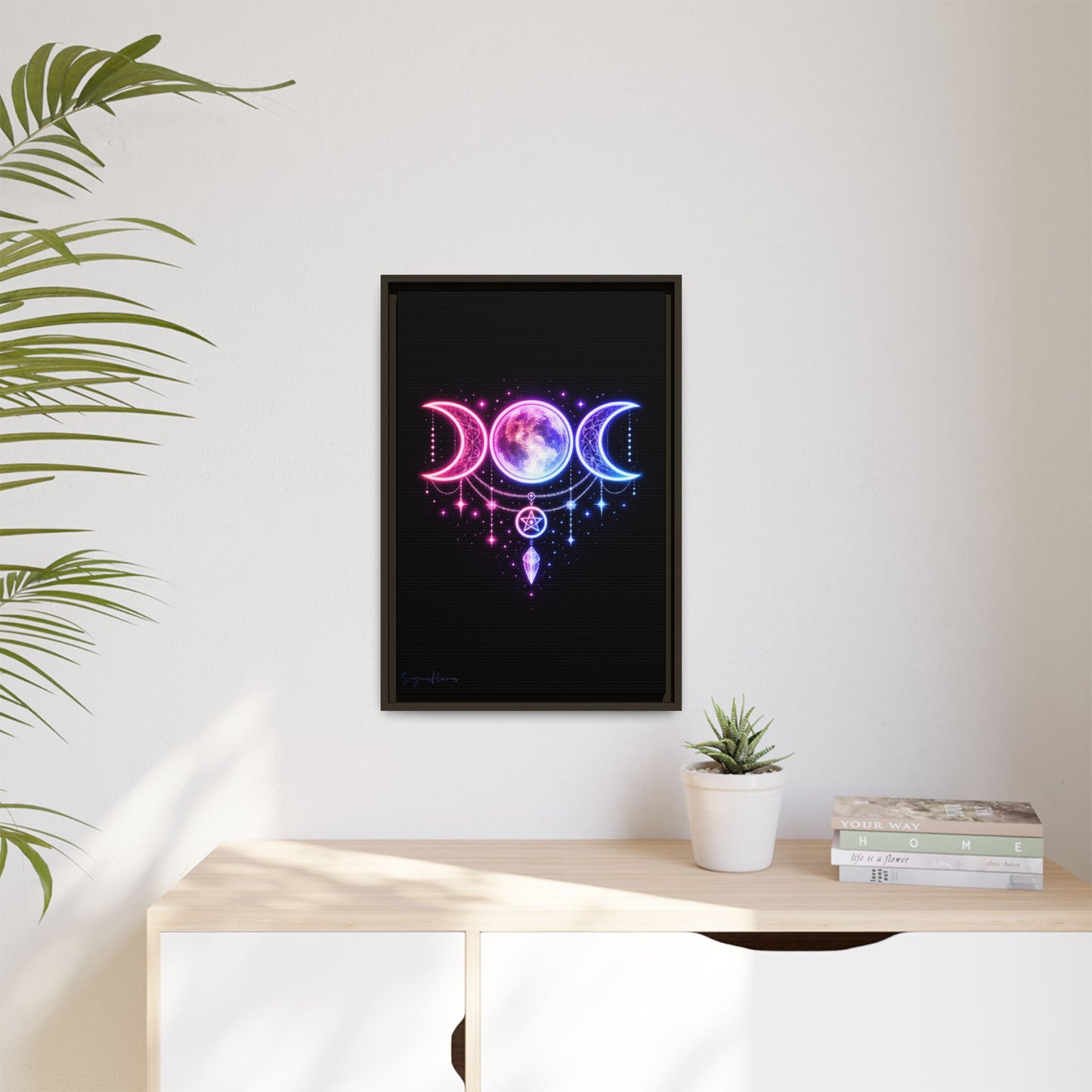 Triple Moon Framed Canvas