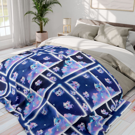 Cloud Kitty Sprites, Arctic Fleece Blanket Printify