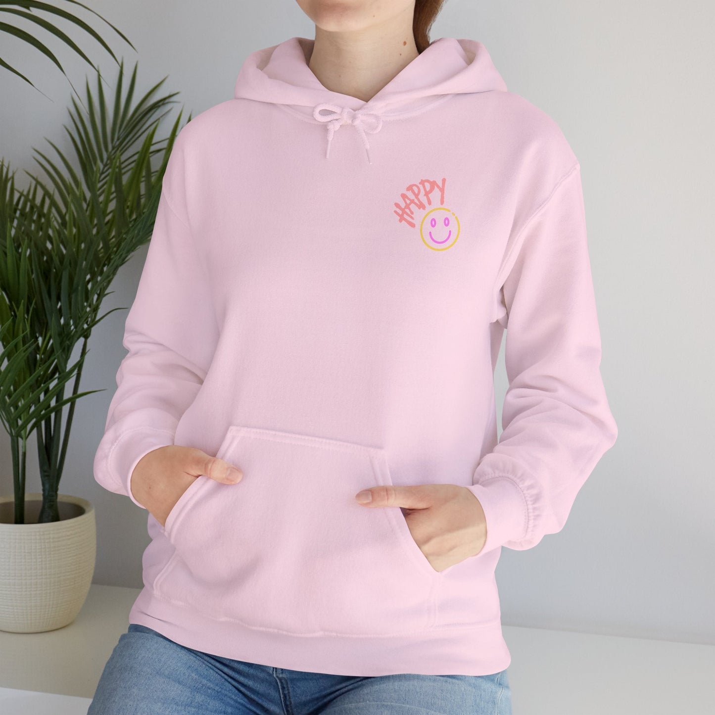 Neon Smiley Face Collage Hoodie Printify
