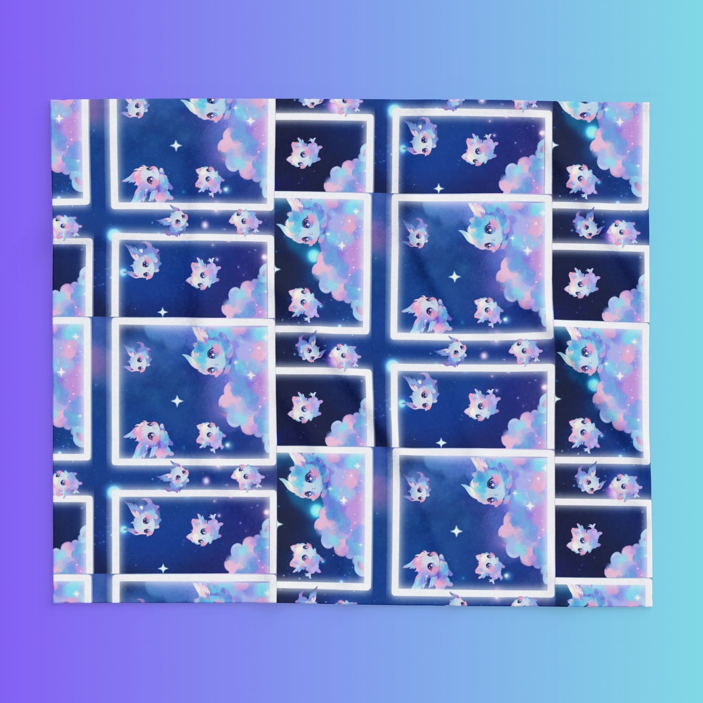 Cloud Kitty Sprites, Arctic Fleece Blanket Printify