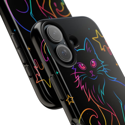 Neon Drip Cat Phone Case | Tough Phone Case | Samsung Galaxy S24 - S25 | iPhone 16 - 17 Printify