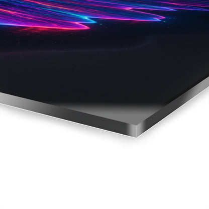 Neon Bioluminescent Waves Acrylic Print | French Cleat Hanging Printify