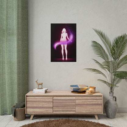 Magic Aura Poster — Pink Silhouette Fantasy Wall Art (Rolled Poster) Printify