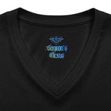 Crescent Moon & Lotus Graphic V-Neck Tee