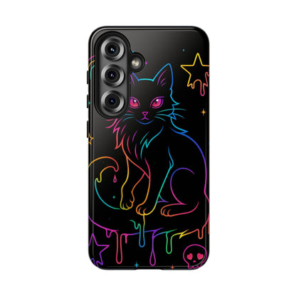 Neon Drip Cat Phone Case | Tough Phone Case | Samsung Galaxy S24 - S25 | iPhone 16 - 17 Printify