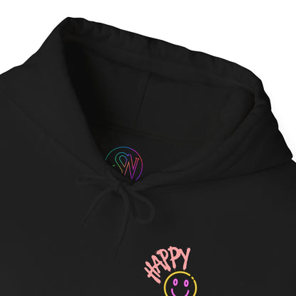 Neon Smiley Face Collage Hoodie Printify