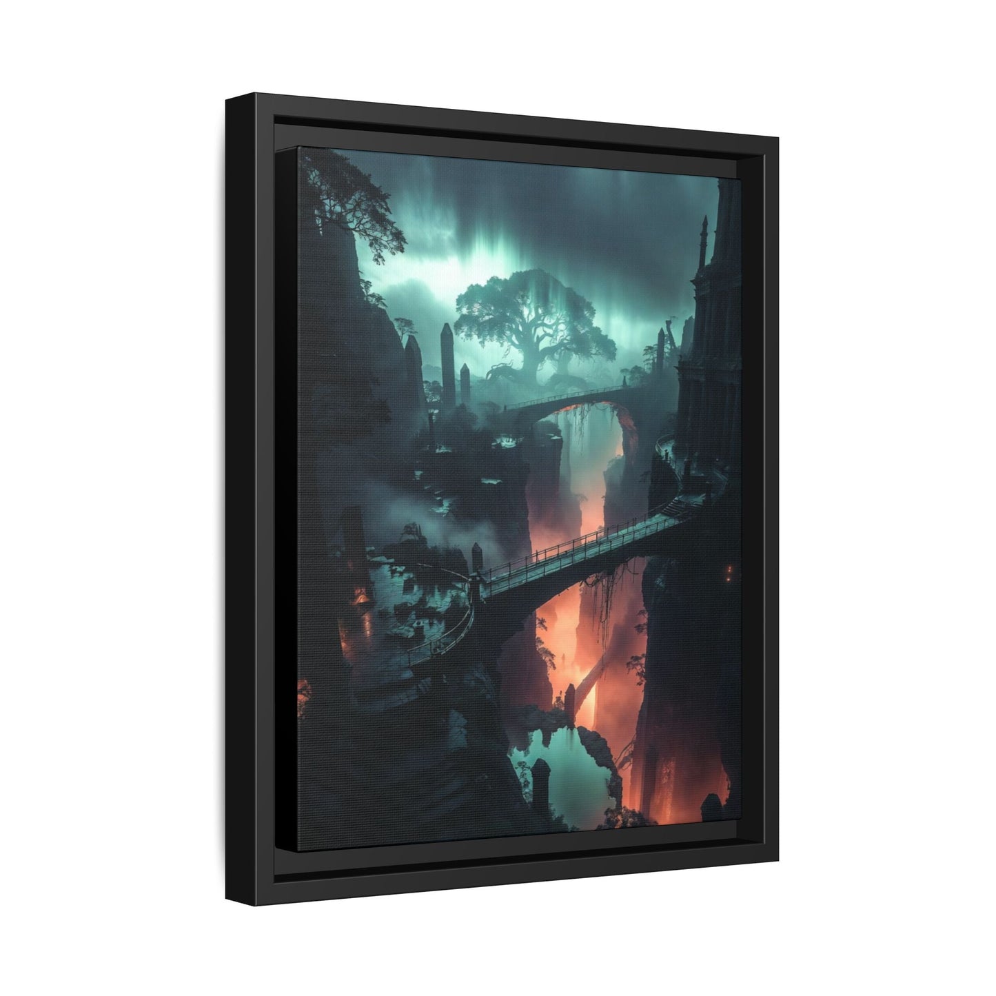 Mysterious Fantasy Canyon Matte Canvas Framed | Landscape Wall Art Printify