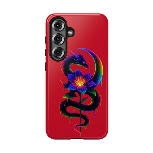 Rainbow Dragon with Moonflower Phone Case | Tough Phone Case Printify