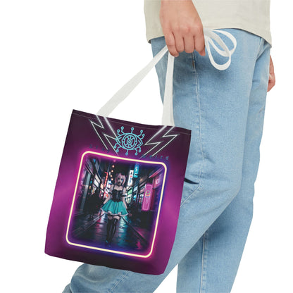 Neon Cyberpunk Girl Tote Bag Printify