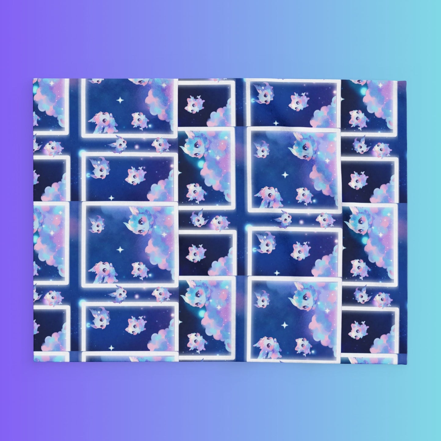 Cloud Kitty Sprites, Arctic Fleece Blanket Printify