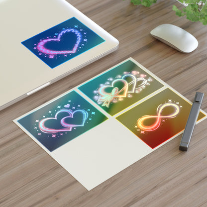 Neon Hearts Sticker Sheet Printify
