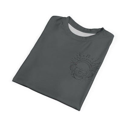 Skull Graphic Tee, Subtle Dark Grey Chest Print Printify