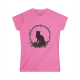 Floral Portal Black Cat Short Sleeve Women's Tee